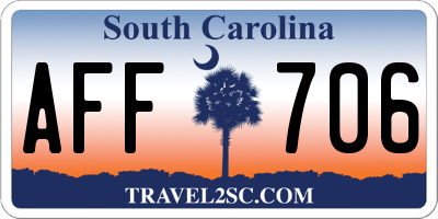 SC license plate AFF706