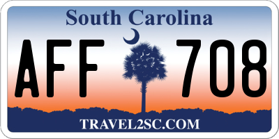 SC license plate AFF708