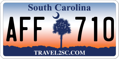 SC license plate AFF710
