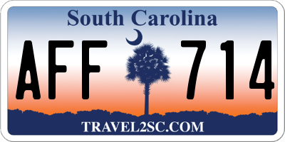 SC license plate AFF714
