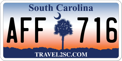 SC license plate AFF716