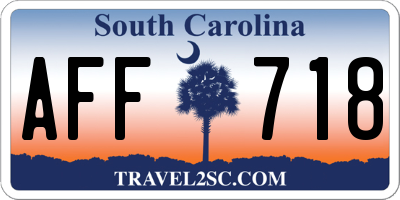 SC license plate AFF718