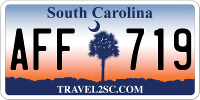 SC license plate AFF719