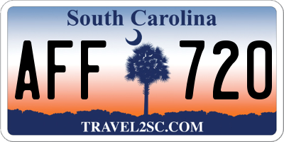 SC license plate AFF720