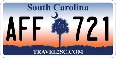 SC license plate AFF721