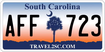 SC license plate AFF723