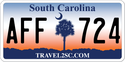 SC license plate AFF724