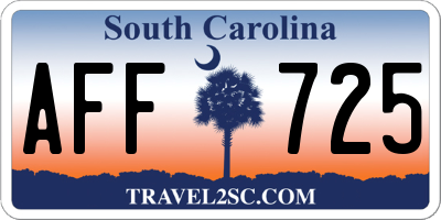 SC license plate AFF725