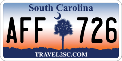 SC license plate AFF726