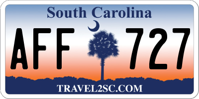 SC license plate AFF727