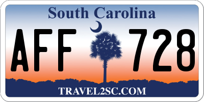 SC license plate AFF728