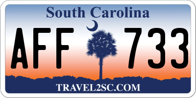 SC license plate AFF733