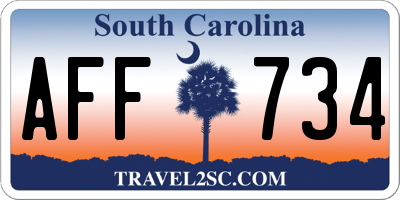SC license plate AFF734