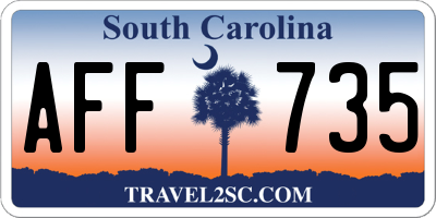 SC license plate AFF735