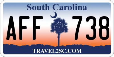 SC license plate AFF738