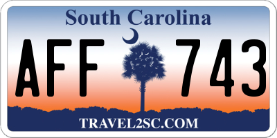SC license plate AFF743