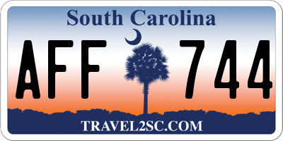 SC license plate AFF744
