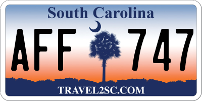 SC license plate AFF747