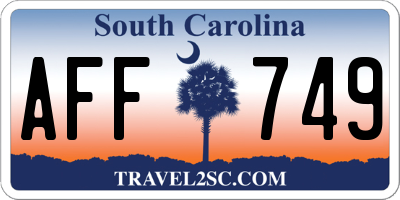 SC license plate AFF749