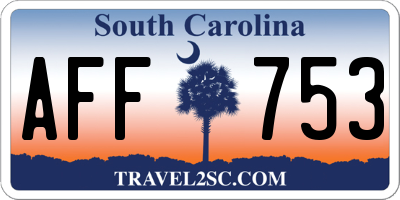 SC license plate AFF753