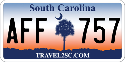 SC license plate AFF757
