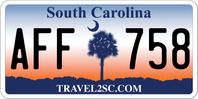 SC license plate AFF758
