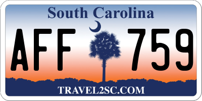 SC license plate AFF759
