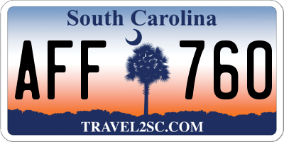 SC license plate AFF760
