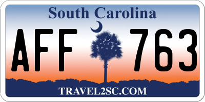 SC license plate AFF763