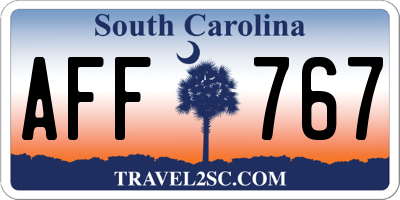 SC license plate AFF767
