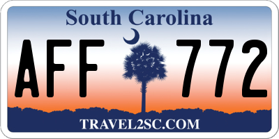 SC license plate AFF772