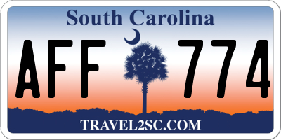 SC license plate AFF774
