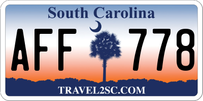 SC license plate AFF778