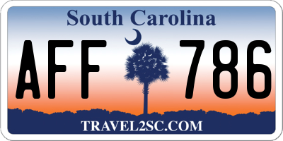 SC license plate AFF786
