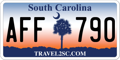 SC license plate AFF790