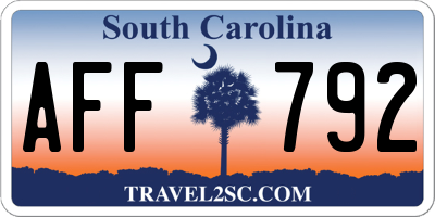 SC license plate AFF792