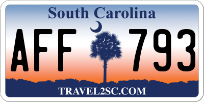SC license plate AFF793