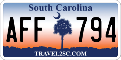 SC license plate AFF794
