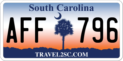 SC license plate AFF796