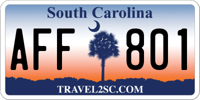SC license plate AFF801
