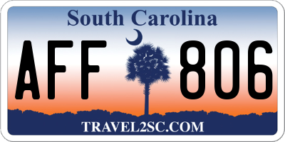 SC license plate AFF806