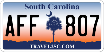 SC license plate AFF807