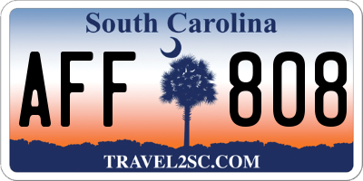 SC license plate AFF808