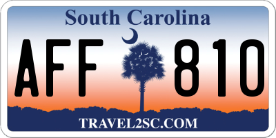 SC license plate AFF810