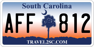 SC license plate AFF812