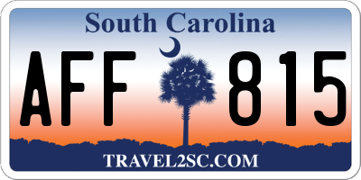 SC license plate AFF815
