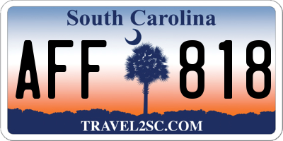 SC license plate AFF818