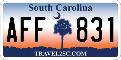 SC license plate AFF831