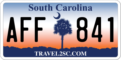 SC license plate AFF841