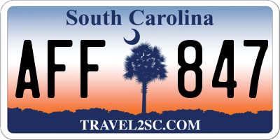 SC license plate AFF847